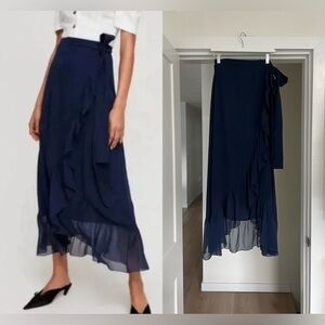 NWOTS Wilfred Ruffled Wrap Chiffon Midi Skirt